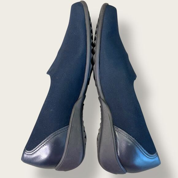 Munro Womens 8N Fabric Leather Loafer Comfort Shoes Casual Navy Black Stretchy - Picture 6 of 12